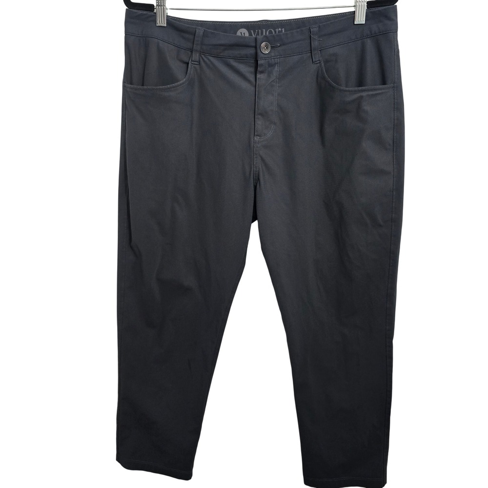 Vuori Mens Meta Pants Charcoal Grey Performance Stretch Tapered Chino size 36x25 - Picture 1 of 6